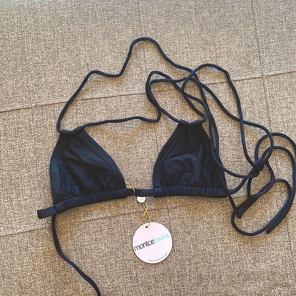 Montce Black Euro String Bikini Top
